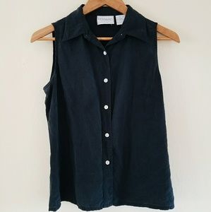 100% Silk Button Down Top
